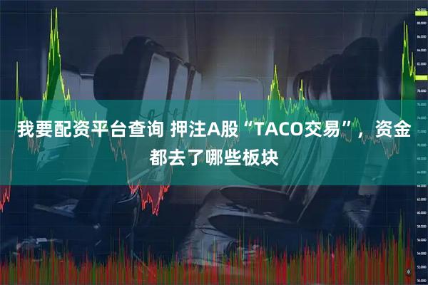 我要配资平台查询 押注A股“TACO交易”，资金都去了哪些板块